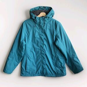 LL Bean 271136 Winter Coat Womens Misses Size M REG Fleece Lined Hooded Teal